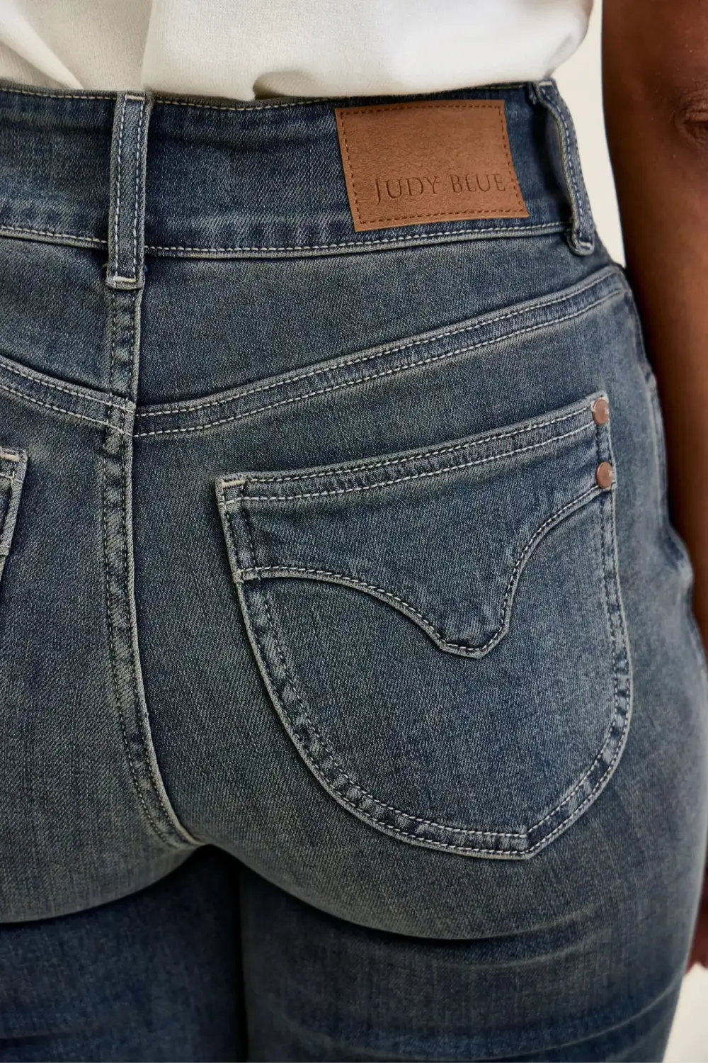 High Waist Frayed Hem Button Denim Jeans