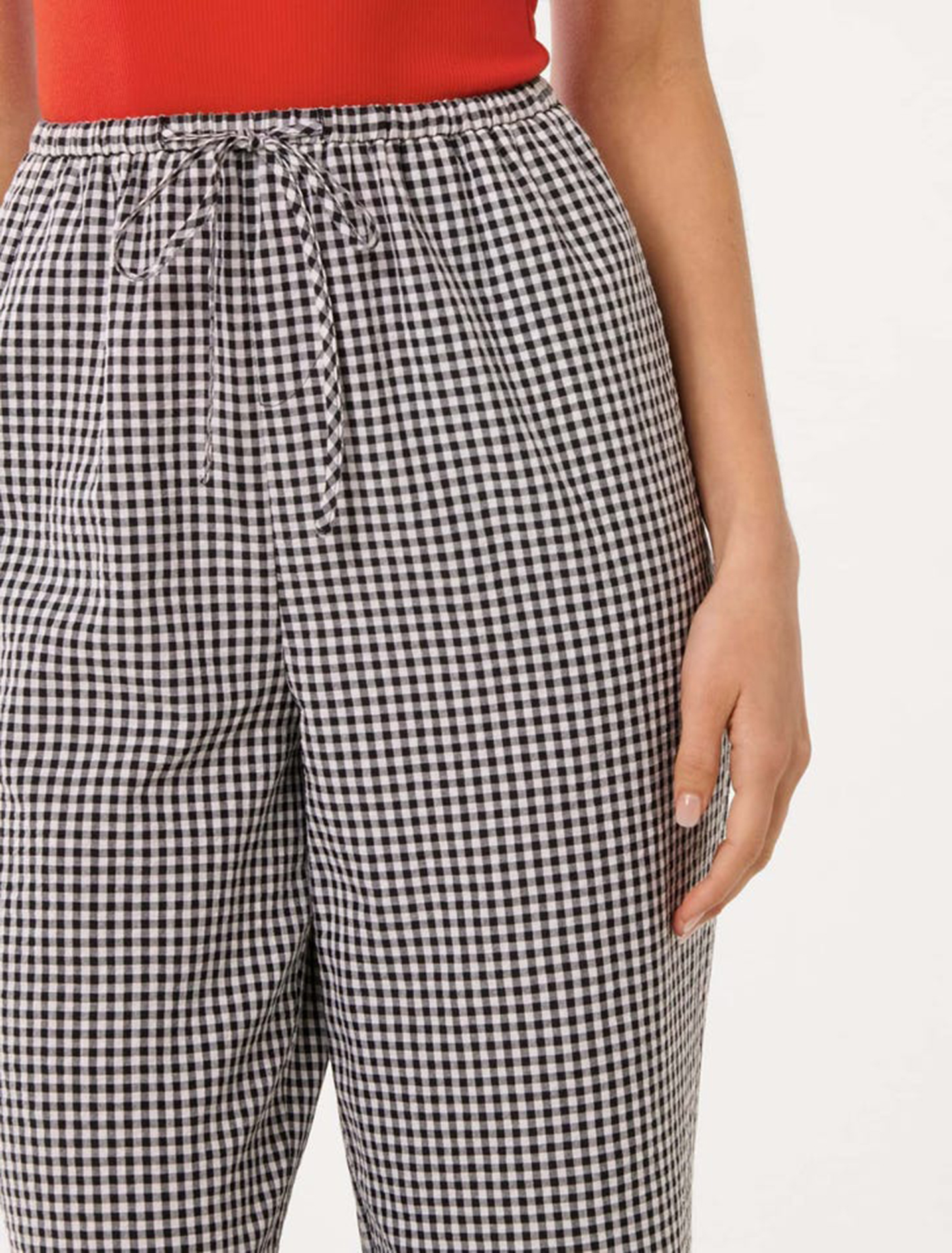 Gingham Wide Leg Pant