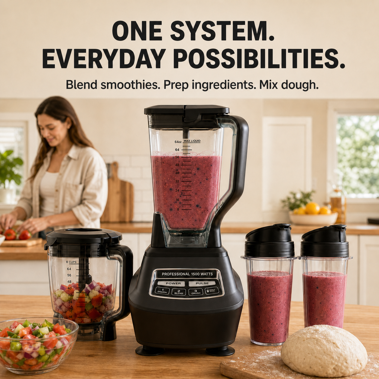 Blend Drinks. Prep Ingredients. Mix Dough. — product detail 1