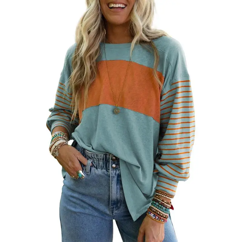 Womens Casual Color Block Shirts