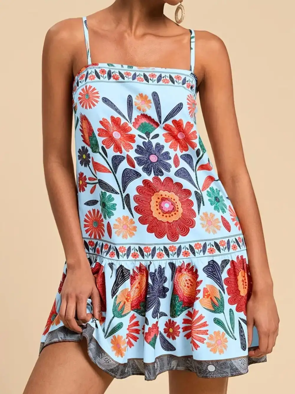 Print Sleeveless Mini Dress