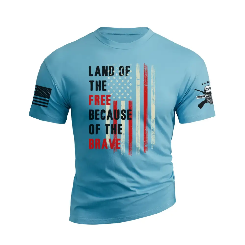 LAND OF THE FREE BECAUSE OF THE BRAVE GRAPHIC TEE