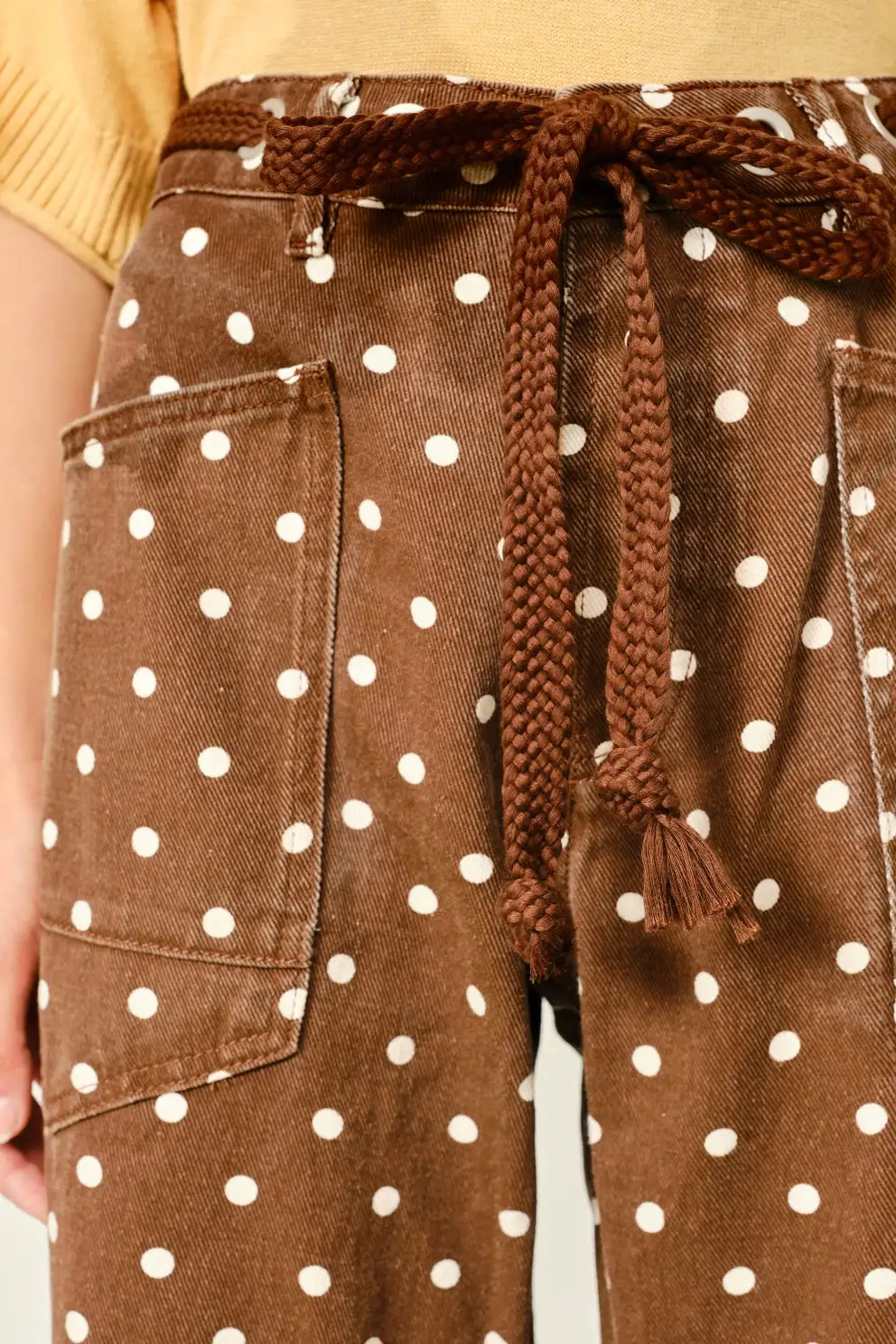 Eyelet Waist Barrel Pants