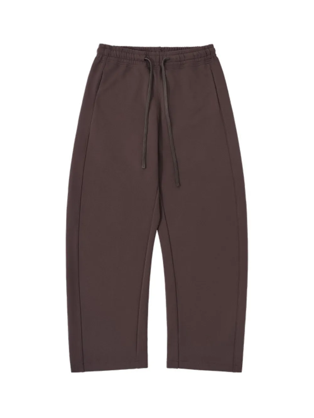 Curved-Leg Relaxed-Fit Drawstring Casual Pants