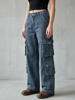 Functional Embroidered Detail Multi Pocket Fit Women's Multi Pocket Cargo Pants