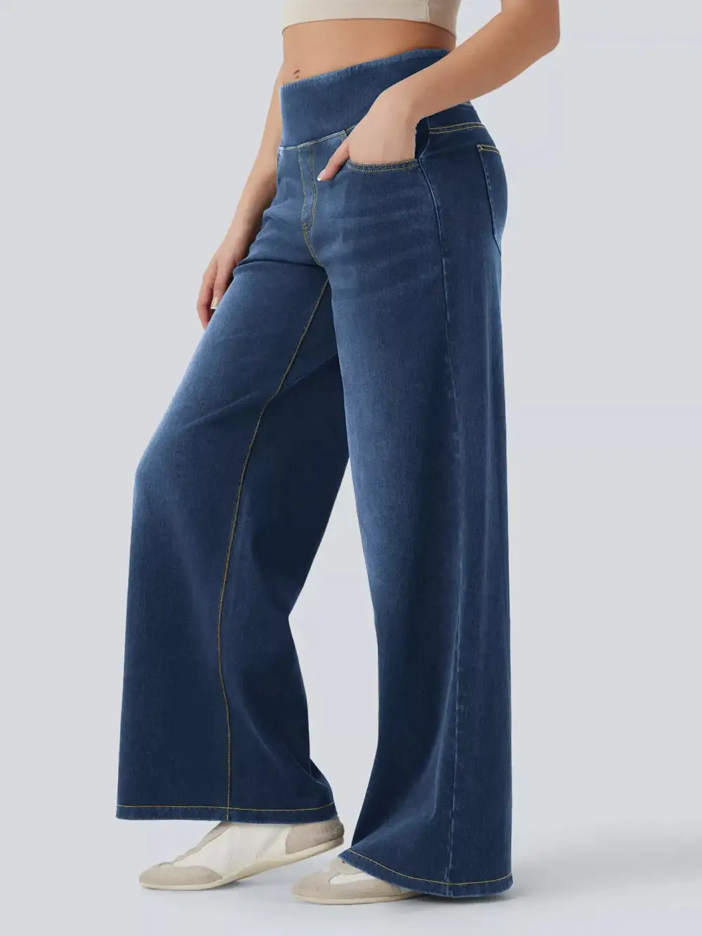 Soft High Waist Wide Leg Denim Jeans