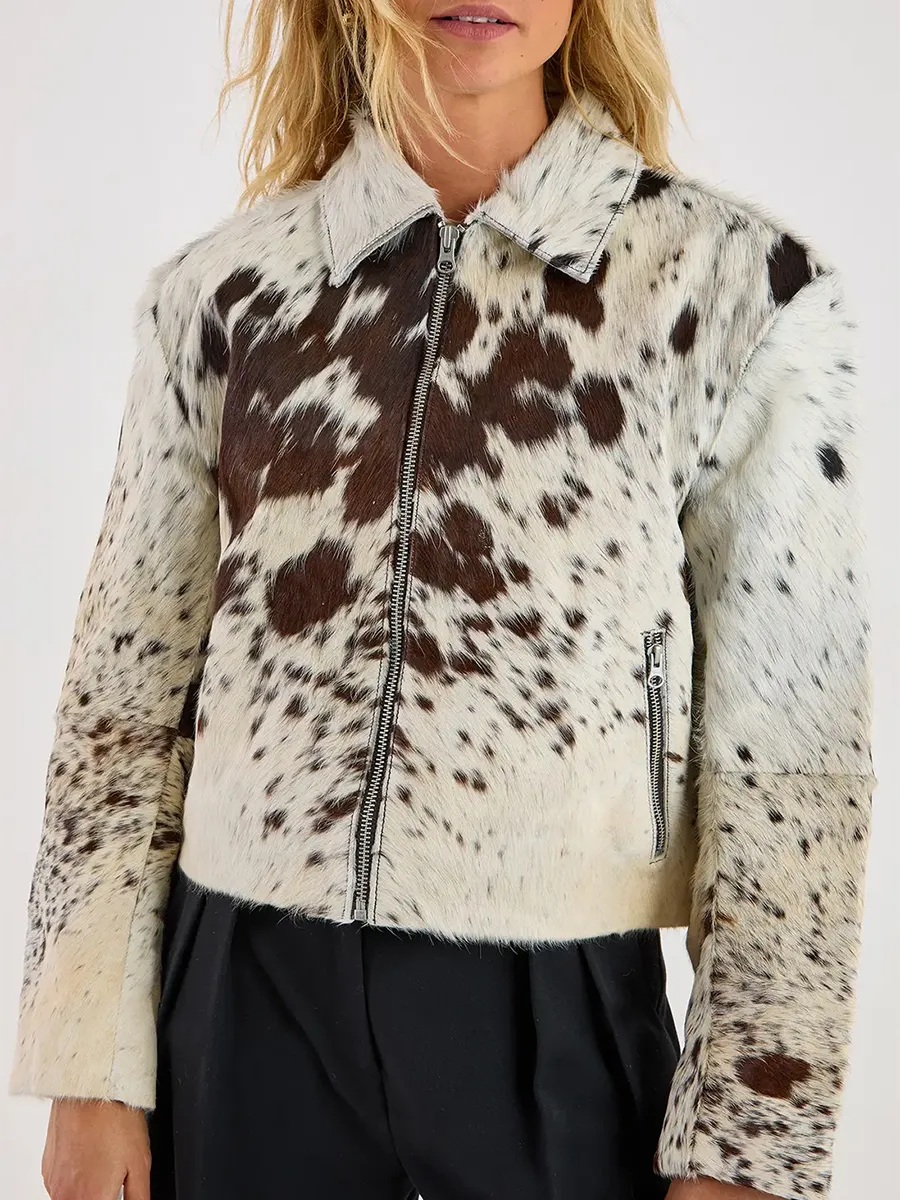 Women'S Vintage Fringe-Accent Animal-Print Jacket