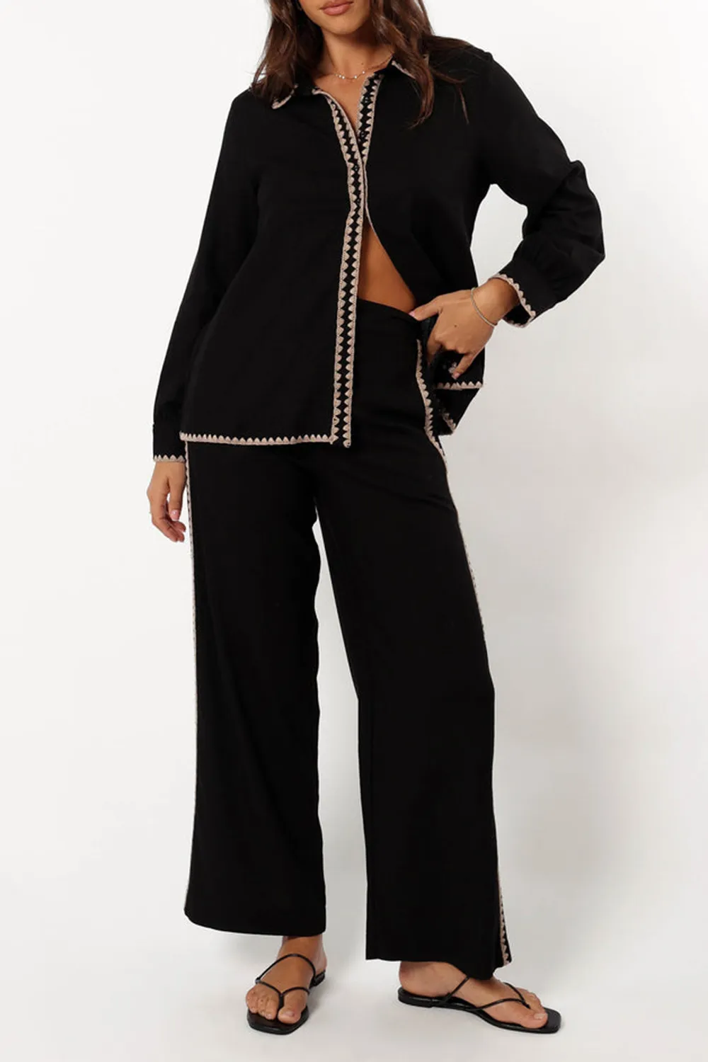 BLACK LACE PANTS