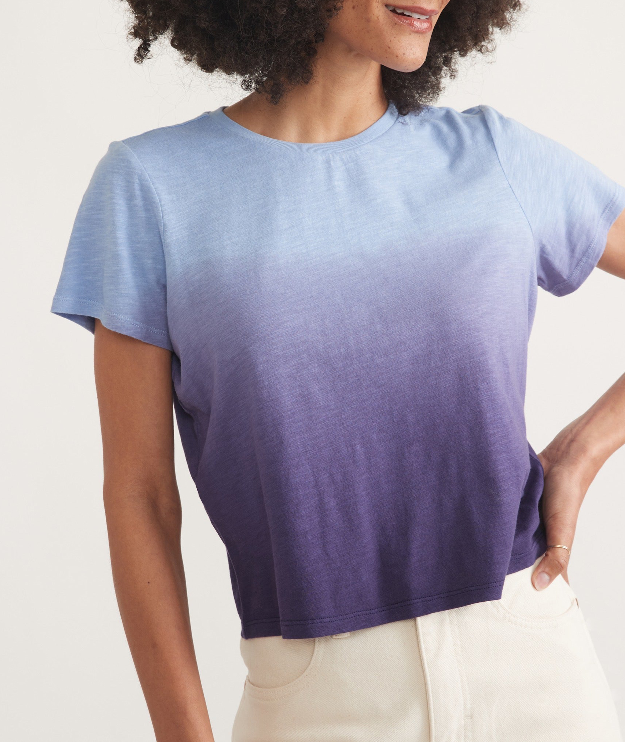 Short Sleeve Ombre Effect Top