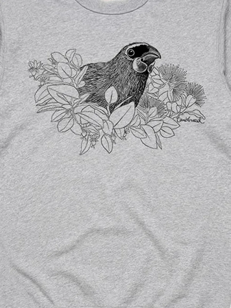 Simple bird and plant pattern versatile casual sports shirt