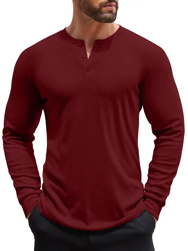 Fashion Lightweight Pullover Henley Shirt Hoodie
