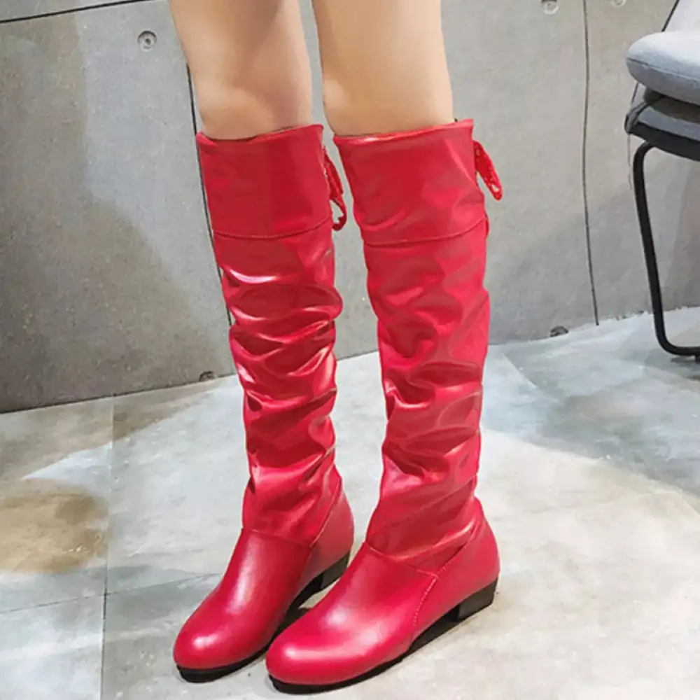 Refined Round Toe Low Heel Boots