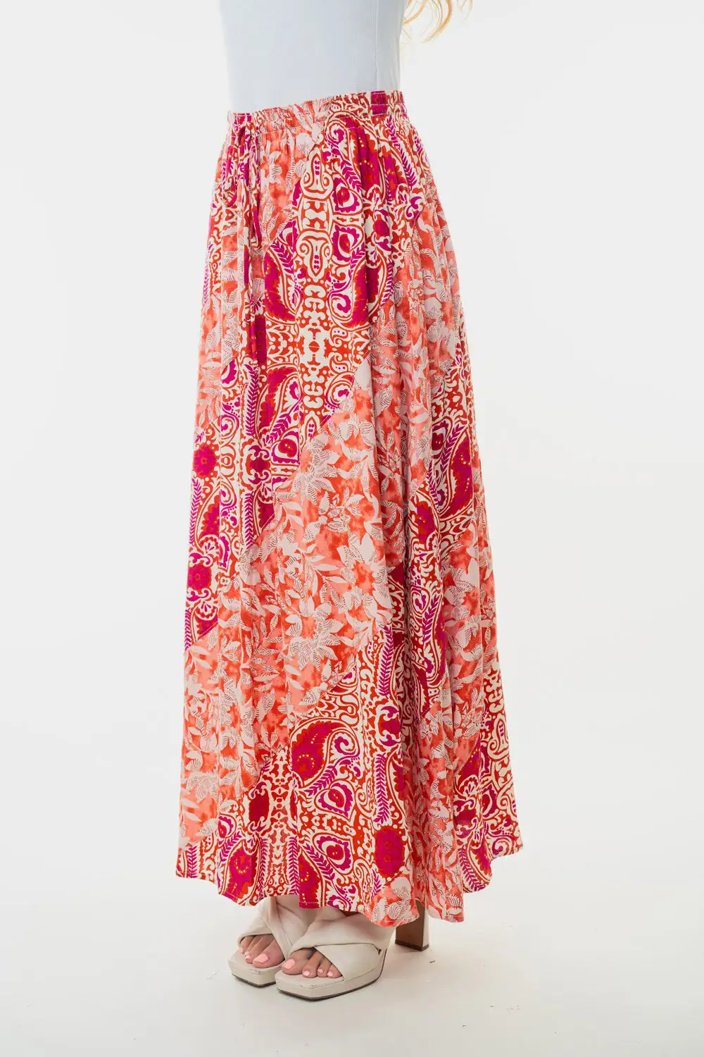 Relaxed Full Size High Waist Skirt
