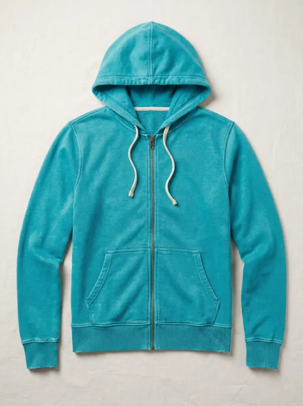 Plain Zip-Up Unisex Zip-Up Hooded Jacket