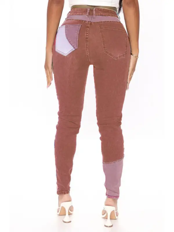 Structured High Waist Skinny Denim Jeans