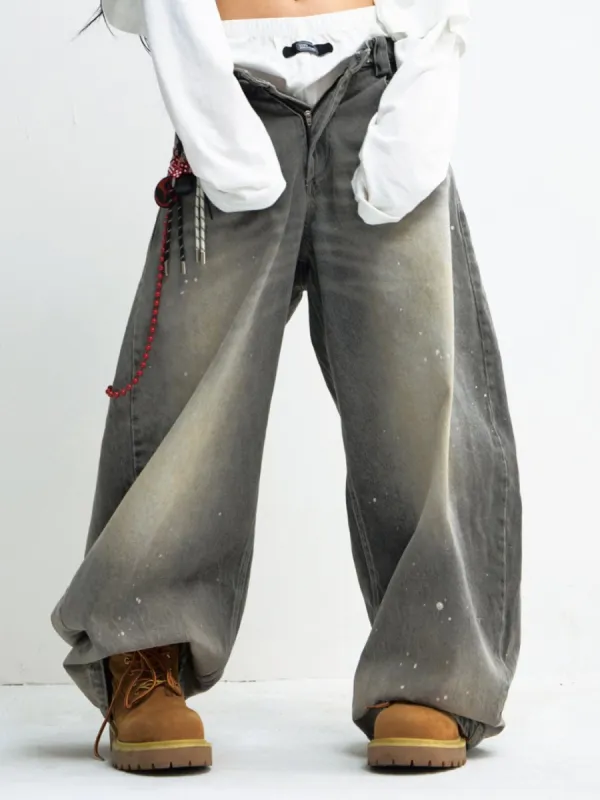 Drawstring Wide Leg Jeans