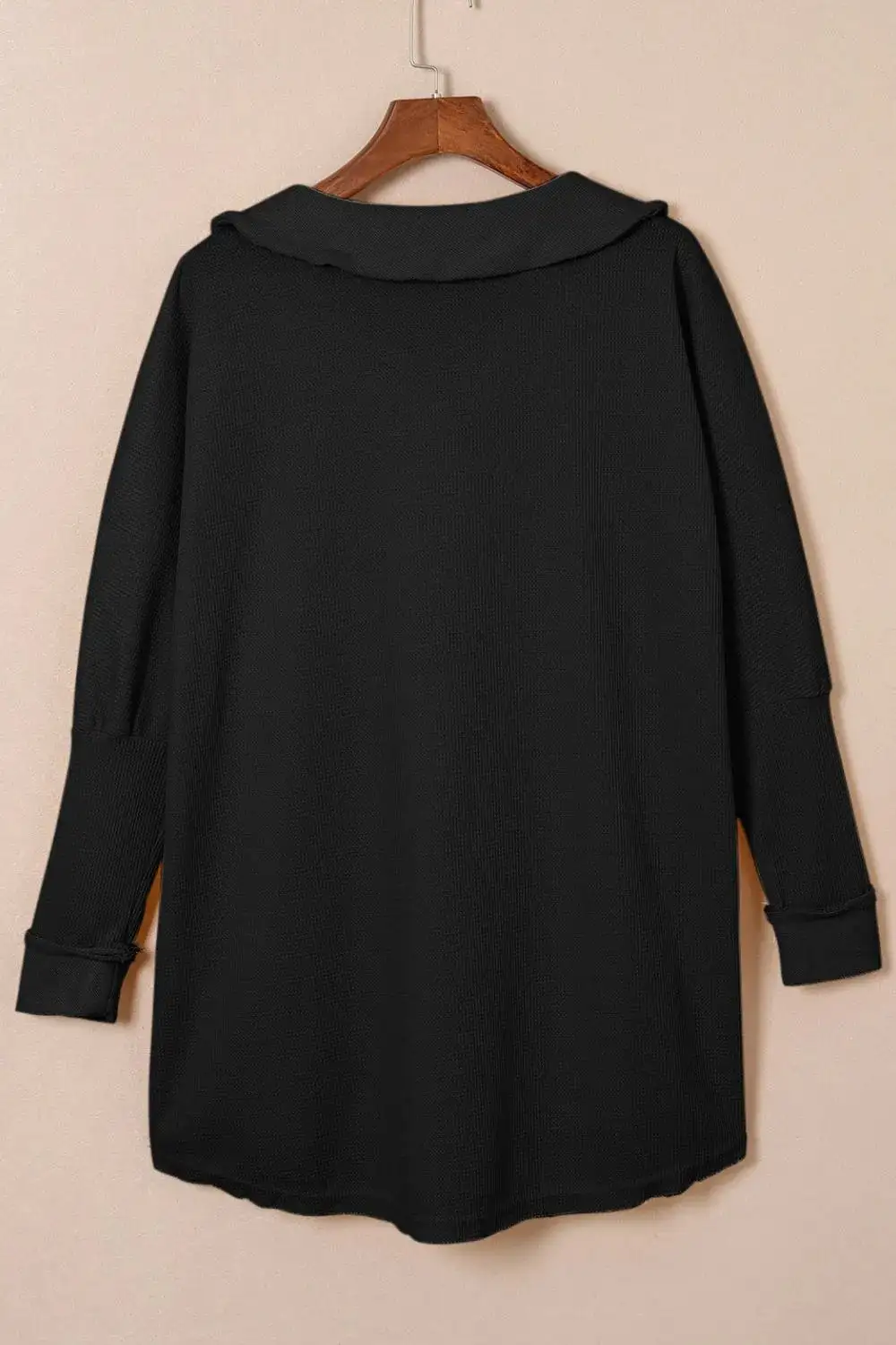 Knit Waffle Button Front Sweater Dress