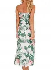Print Off Shoulder Beach Maxi Dress