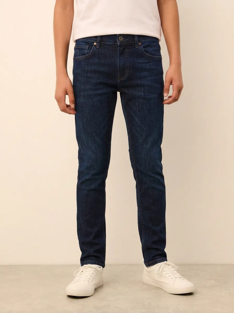 Men's Classic Comfort Dark Wash Stretch Denim Jeans