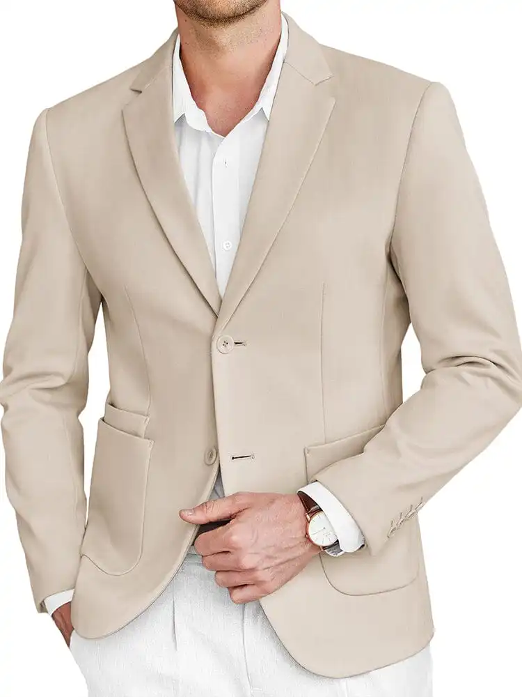 Classic Two Button Tweed Blazer Jacket