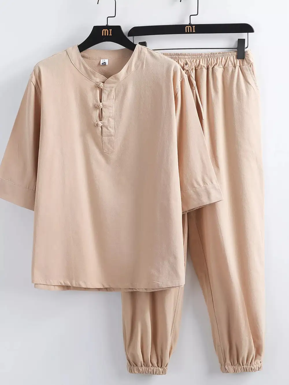 Men's Plus Size Sleeve Top and Pants Set