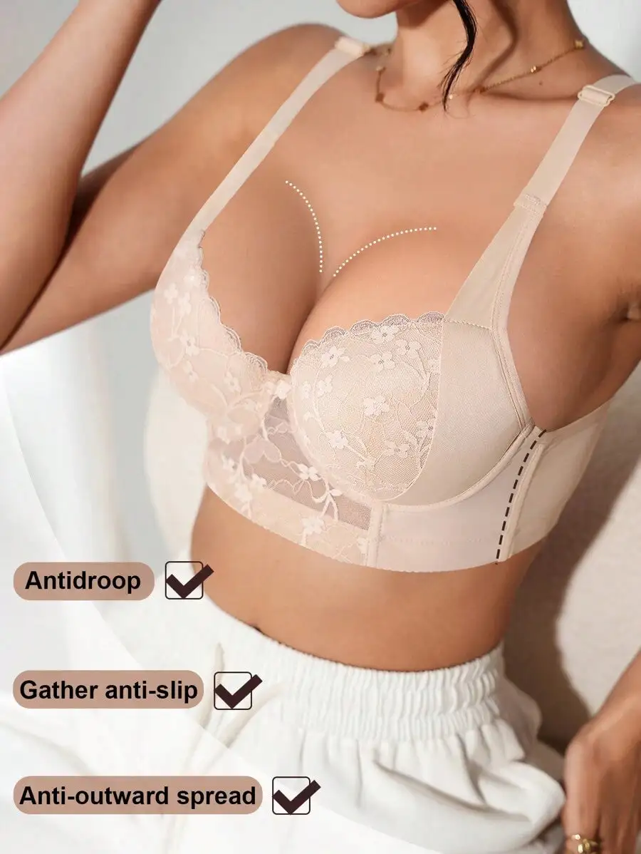Floral Lace Longline Bra