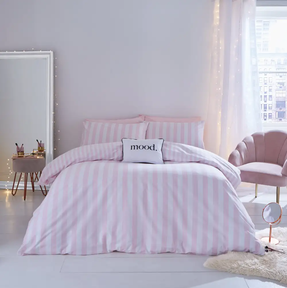 Balanced Bedroom Stripe Cotton Duvet Cover Set
