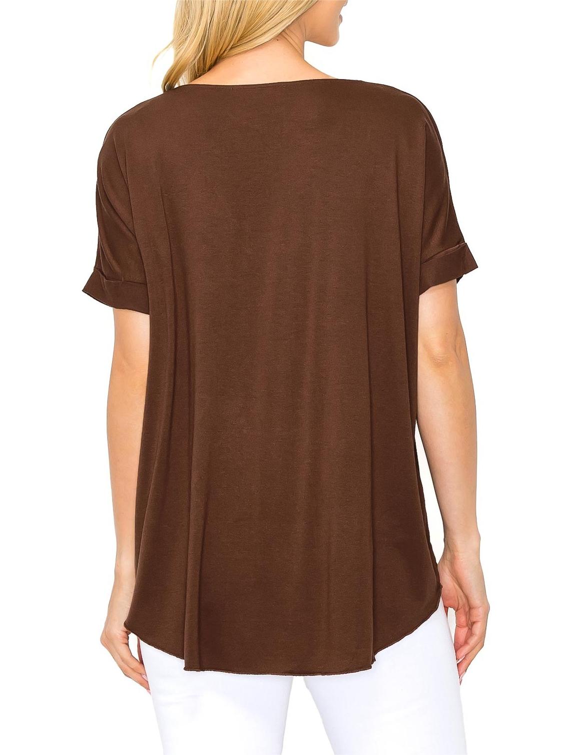 Black Short - Sleeve Surplice Top