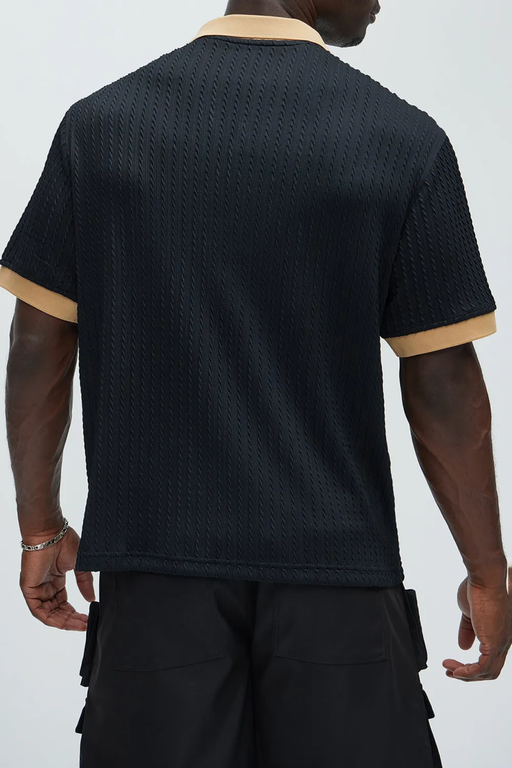 Color Block Textured Polo