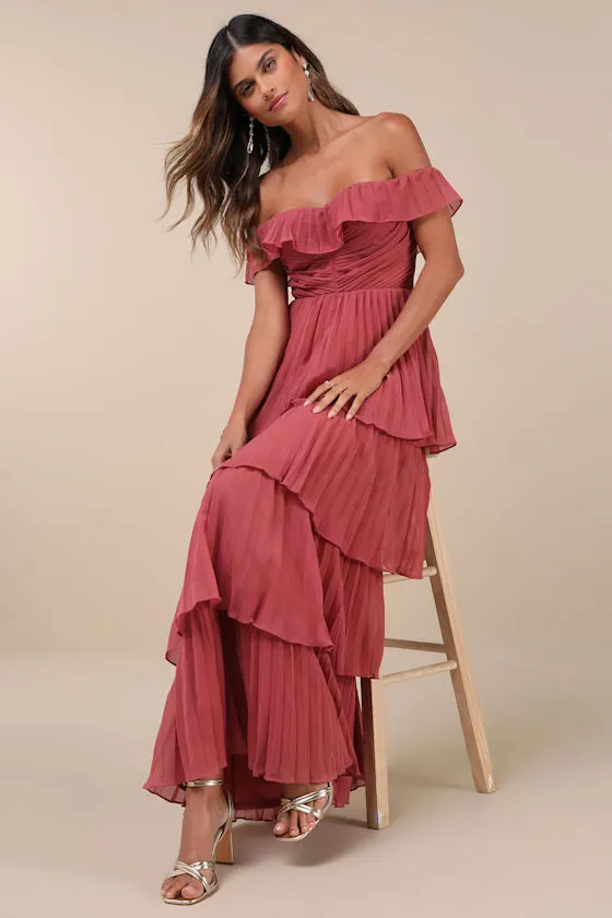 Always Remarkable Light Blue Floral Off-the-Shoulder Maxi Dress