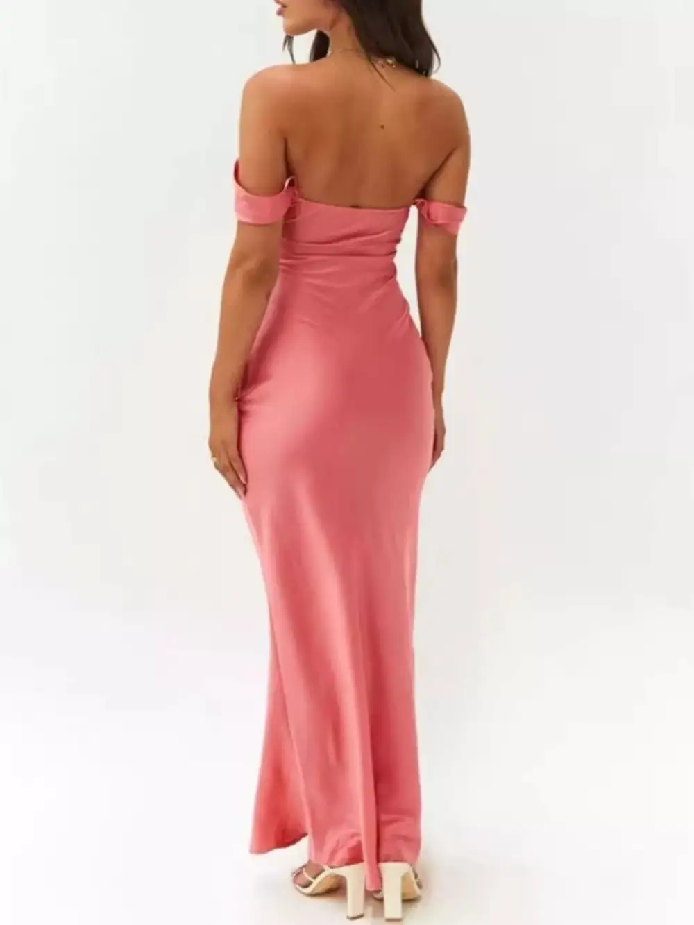 Structured Shape Satin Maxi Dress