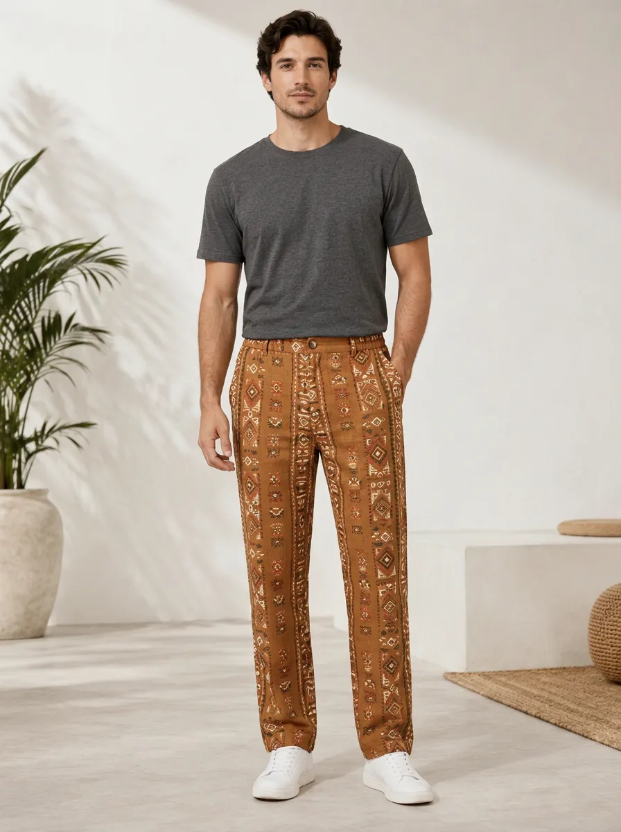 Men's Printed Boho Tribal Pants