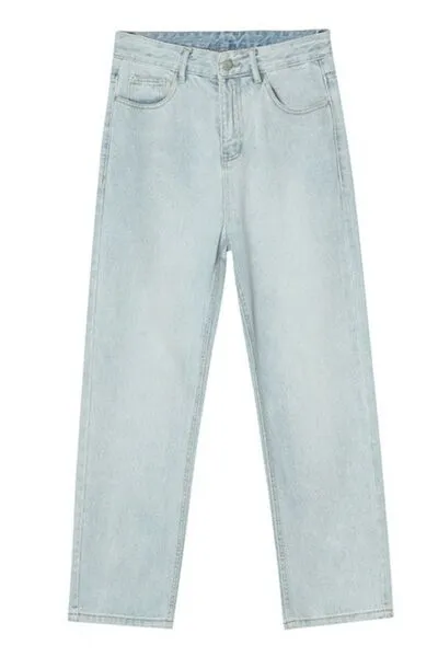 Breezy Washed Pocketed Stretch Straight Leg Jeans