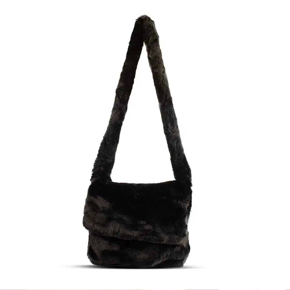 Clean Line Handheld Fur Handbag