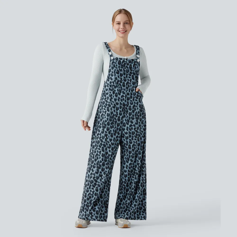 🔥Leopard Print Casual Overalls (With Pockets)