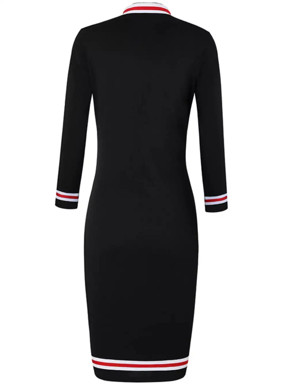 Striped Long Sleeve Midi Dress