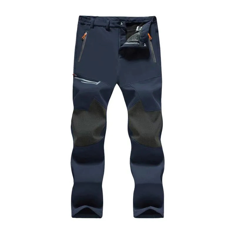 Men's Winter Pants Fleece Lined Ski Snow Pants Water Resistant 4 Zip Pockets Outdoor Work Pants FallFreshness Outdoorfun