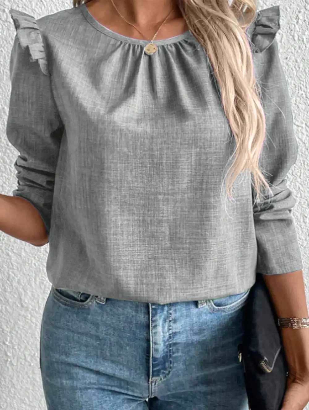 Single-Breasted Tee Back Buttons
