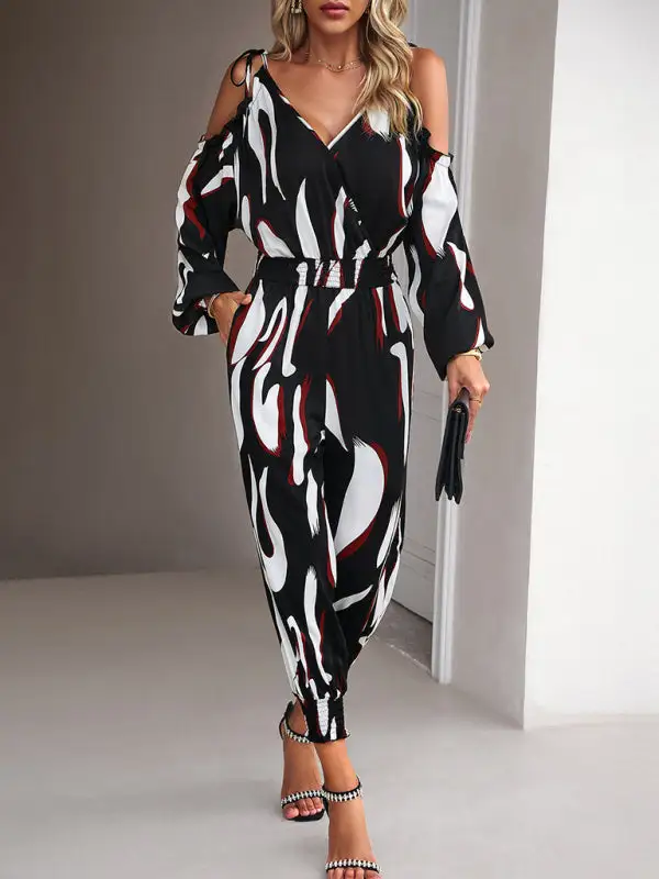 Lyric Abstract Print High Waist Jumpsuit