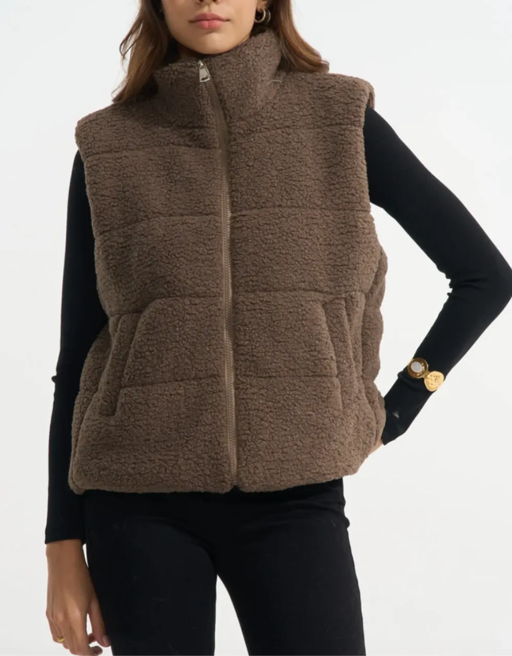 Faux Shearling Sleeveless Vest
