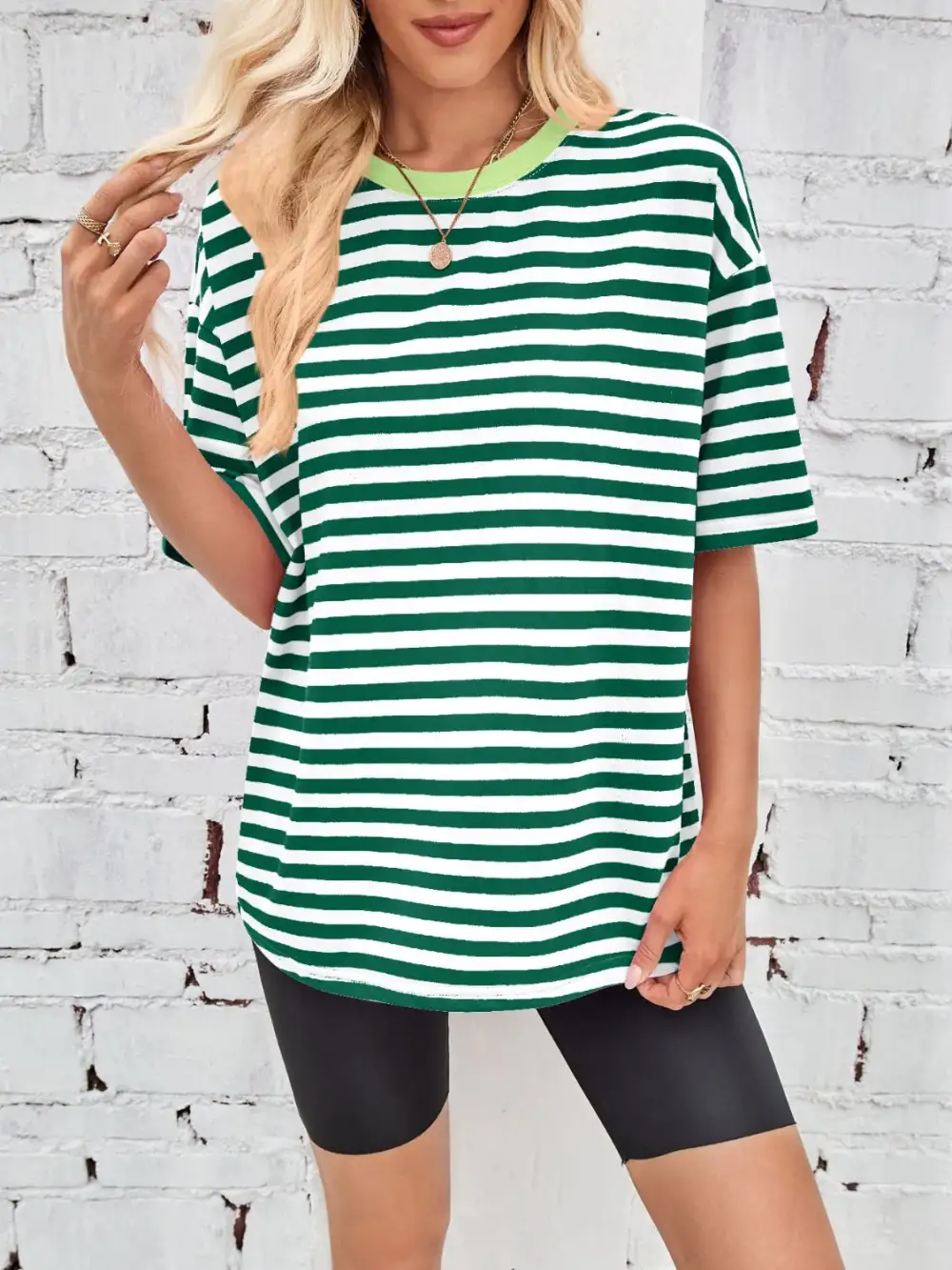 Striped Oversized Casual Tee