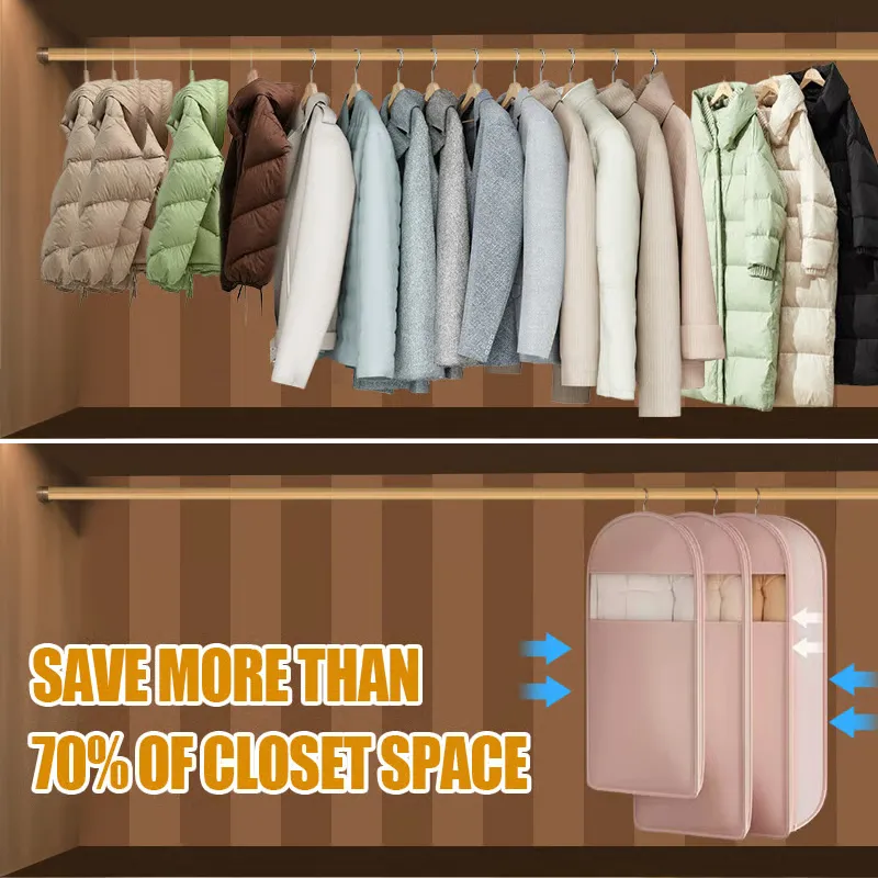 🏆Flash Sale⚡ 50K+ SOLD! Almost Gone-💥🔥2025 Space Saving Hanging Garment Bag with Self Compression Zipper,Best gifts