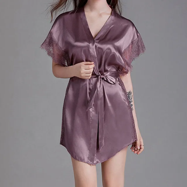 Short Sleeve Wrap Nightgown