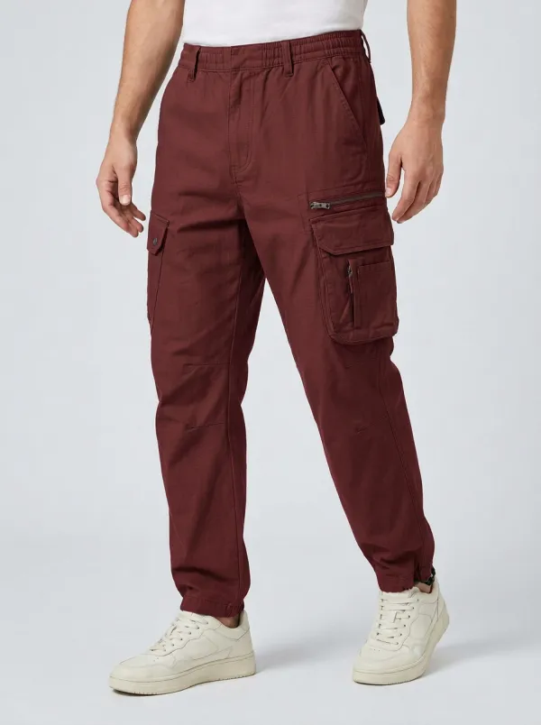 Men's Casual Outdoor Olive Green Multi-Pocket Cargo Pants