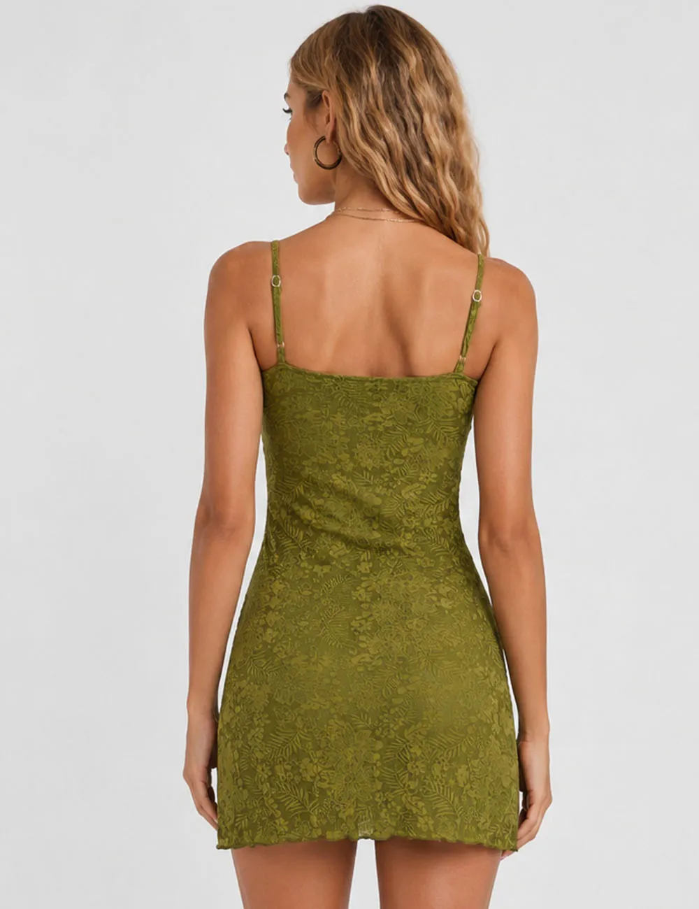 Jacquard Sleeveless Front Cami Mini Dress