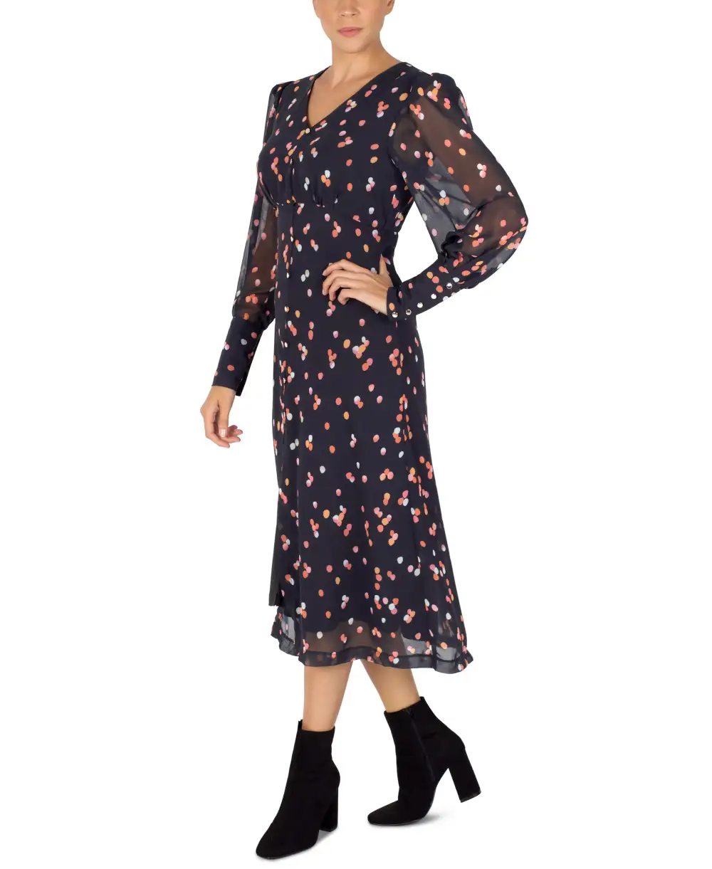 Long Sleeve Chiffon Shirt Dress