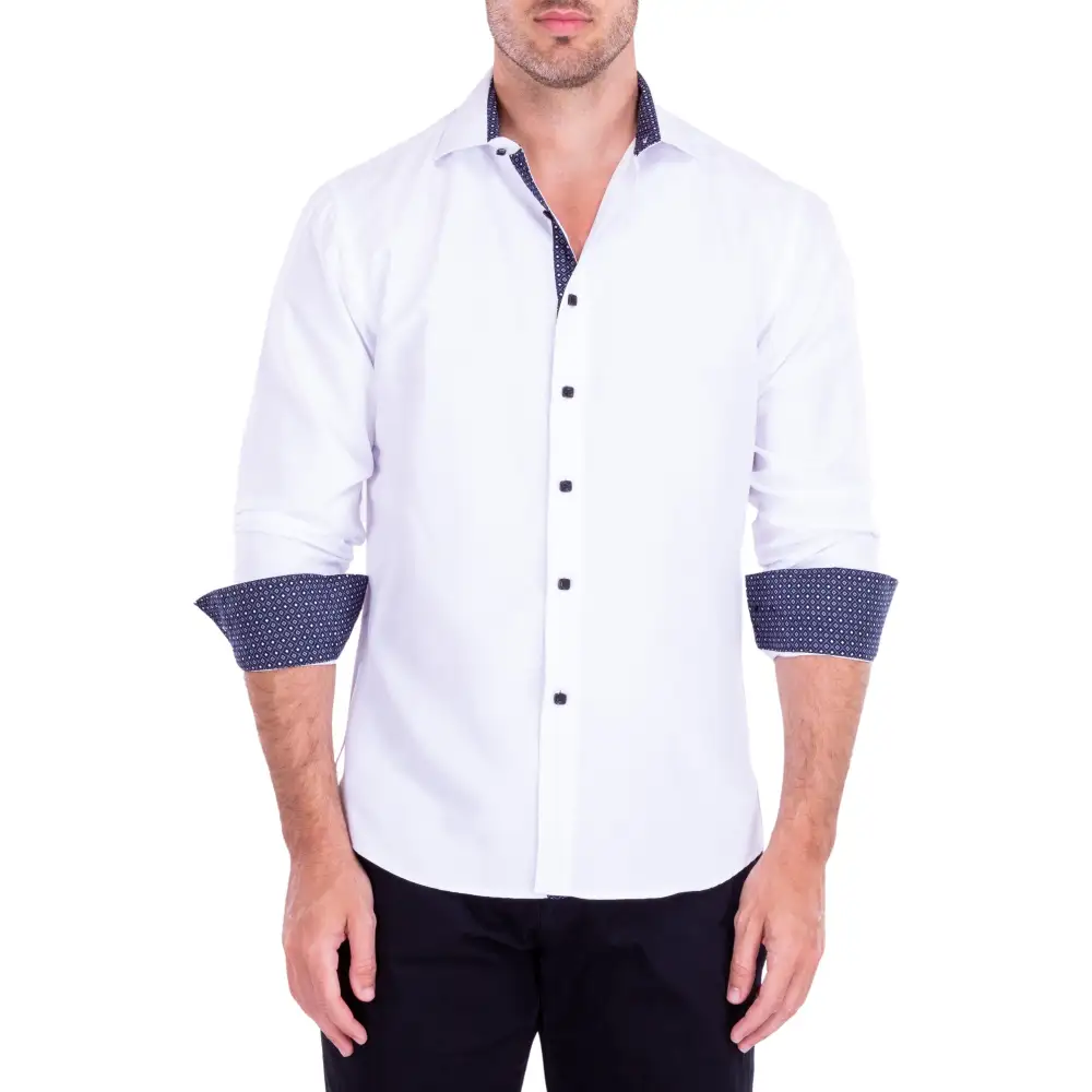 Button Front Collared Dress Shirt