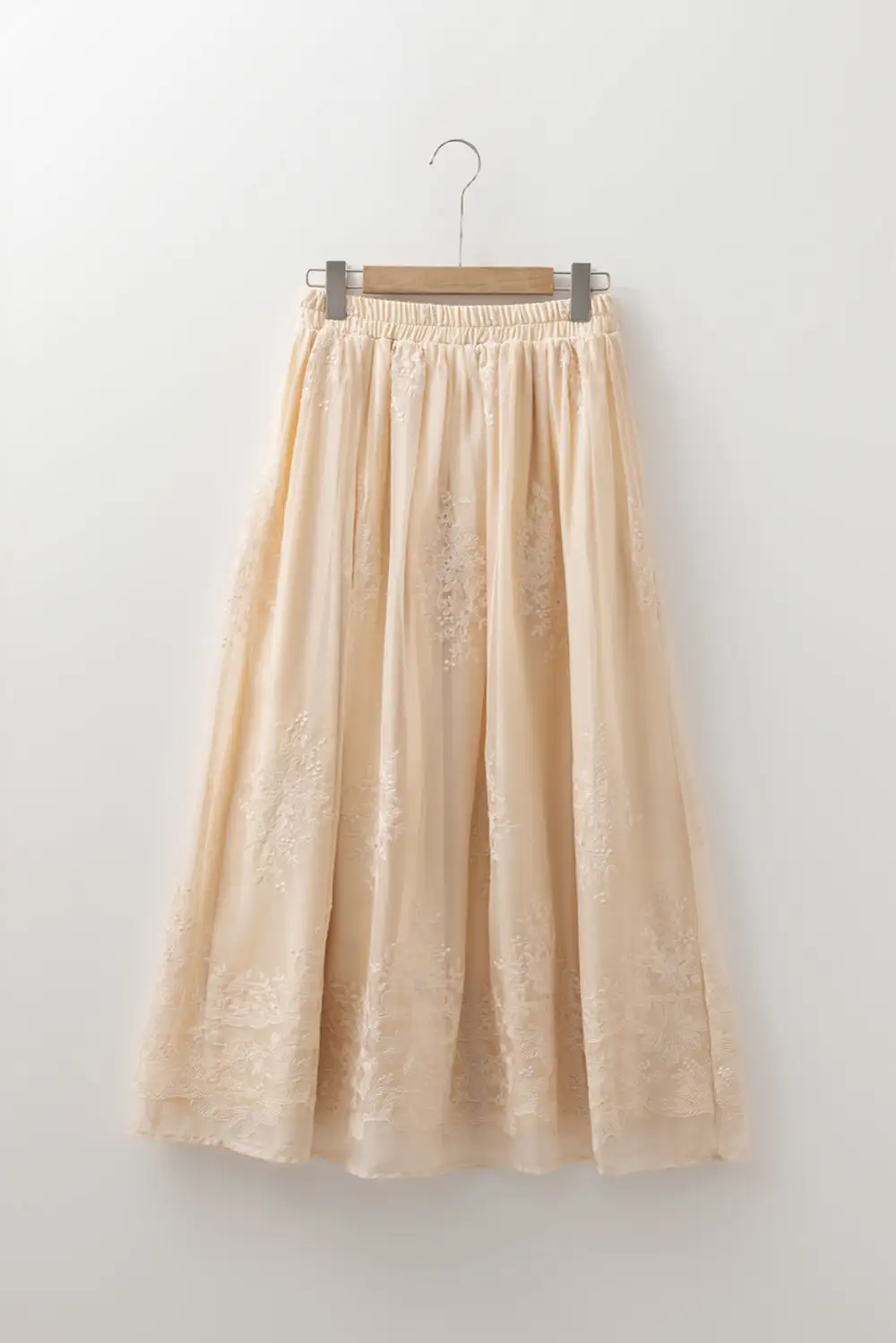 Fluid Mesh Embroidered Skirt