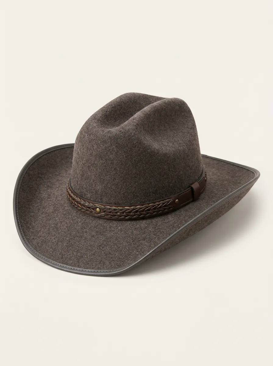 Western Felt Cowboy Hat with Braided Band