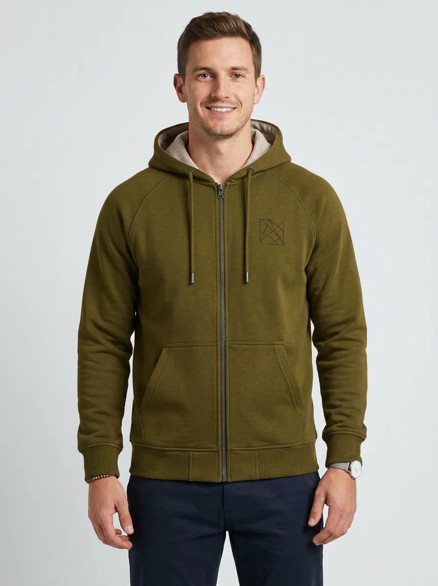 Active Geometric Zip-Up Look Men's Sport Jacket